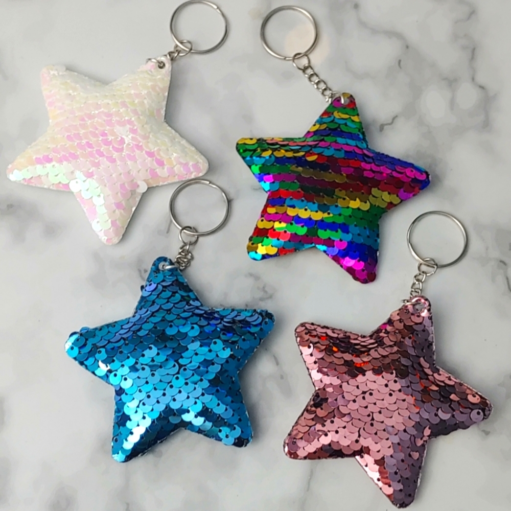 Star Sequin Keychain Set
